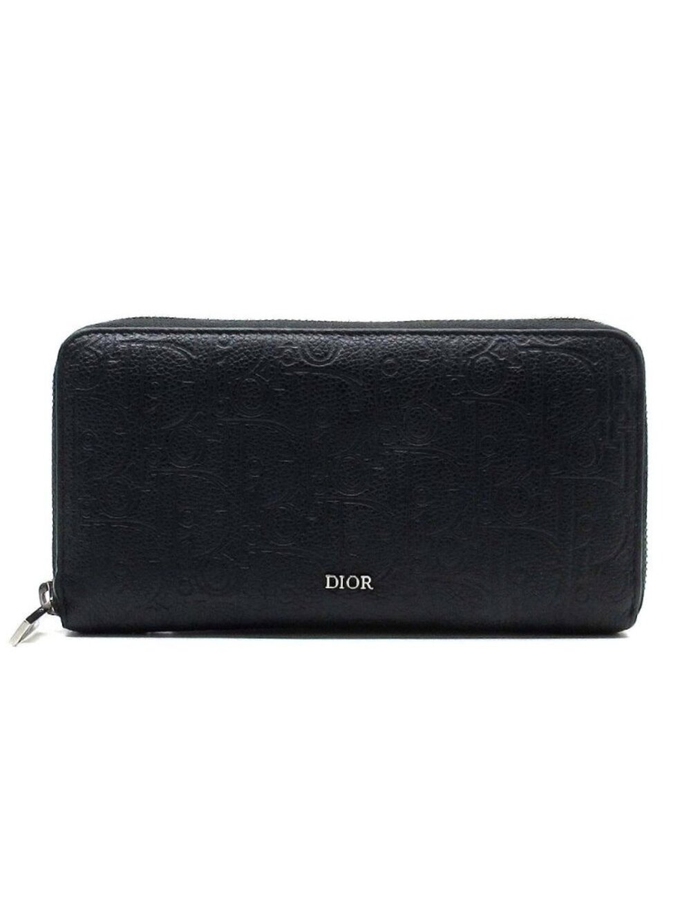 Dior Gravity Leather Long Zip Wallet Zip Around Black
